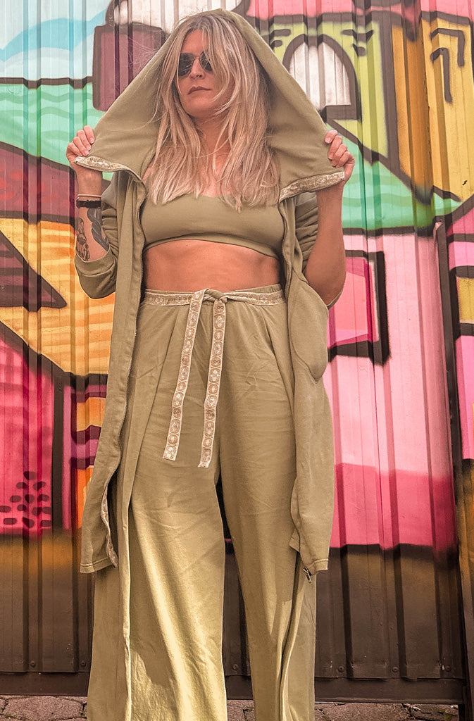 Tulita Long Zip Hoodie - Sage